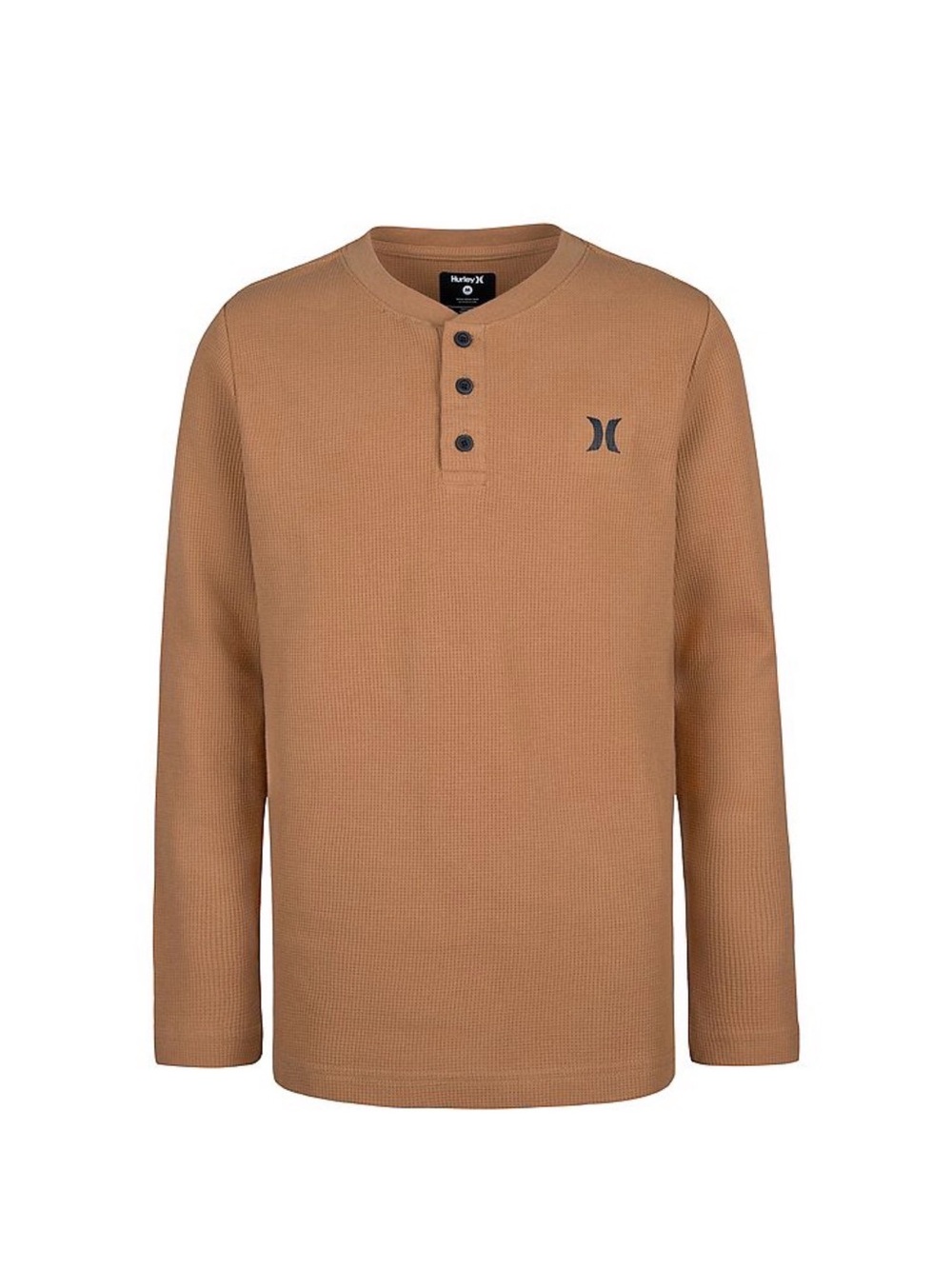 Hurley Boys Long Sleeve Henley Shirt - Brown - S (8/10)
